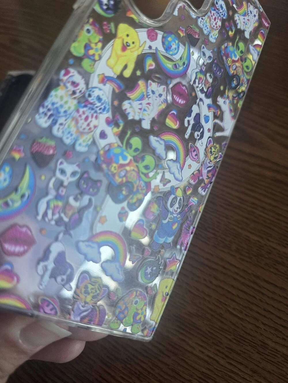 Phone Case Bundle - Black Bat Pattern & Clear Rainbow Sticker Design
